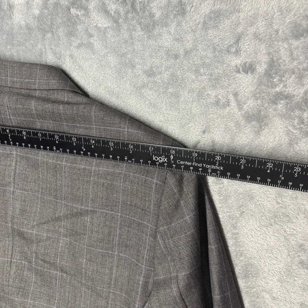 Brooks Brothers 1818 Fitzgerald Saxxon Blazer Mens 39R Grey Wool Check Suit